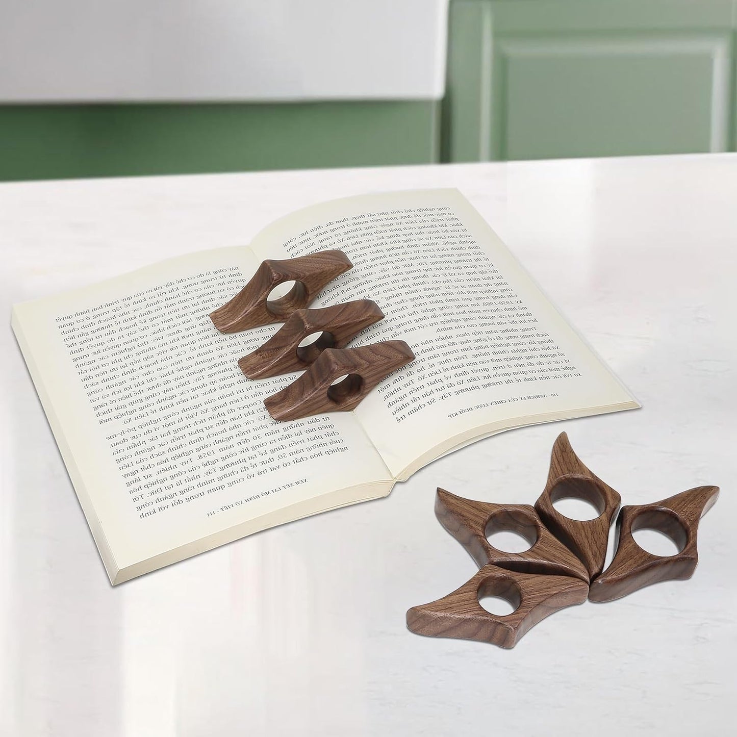 Smooth Finish Walnut Book Page Holder for Reading - Ideal Gift for Book Lovers