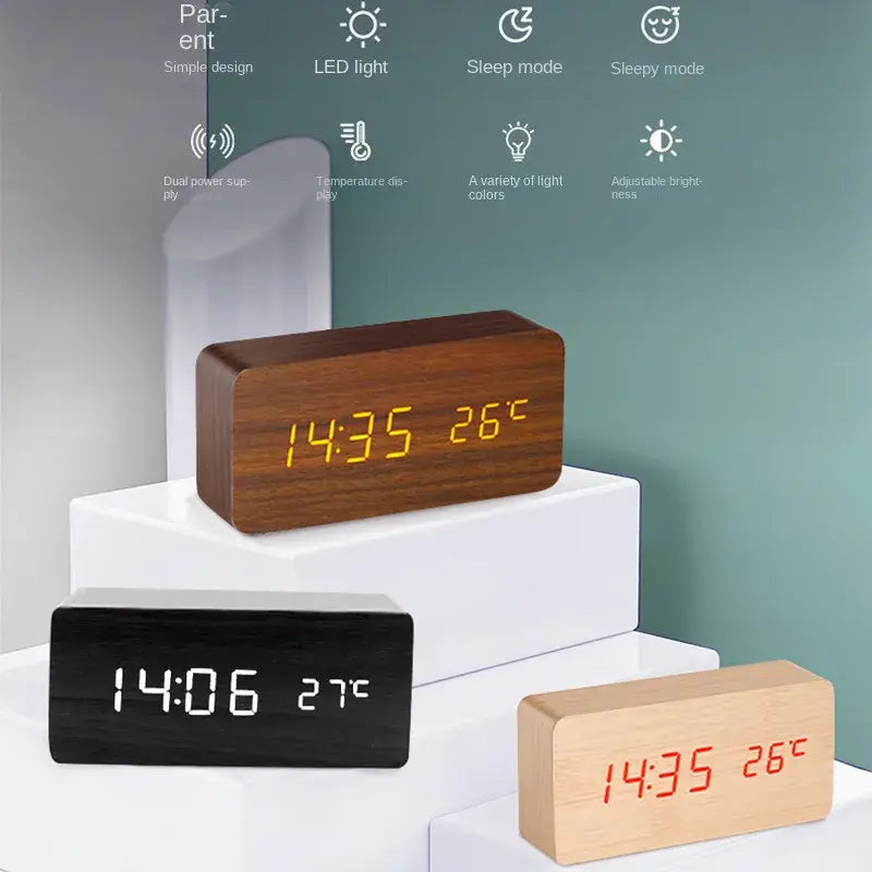 Modern Wooden Smart Alarm Clock